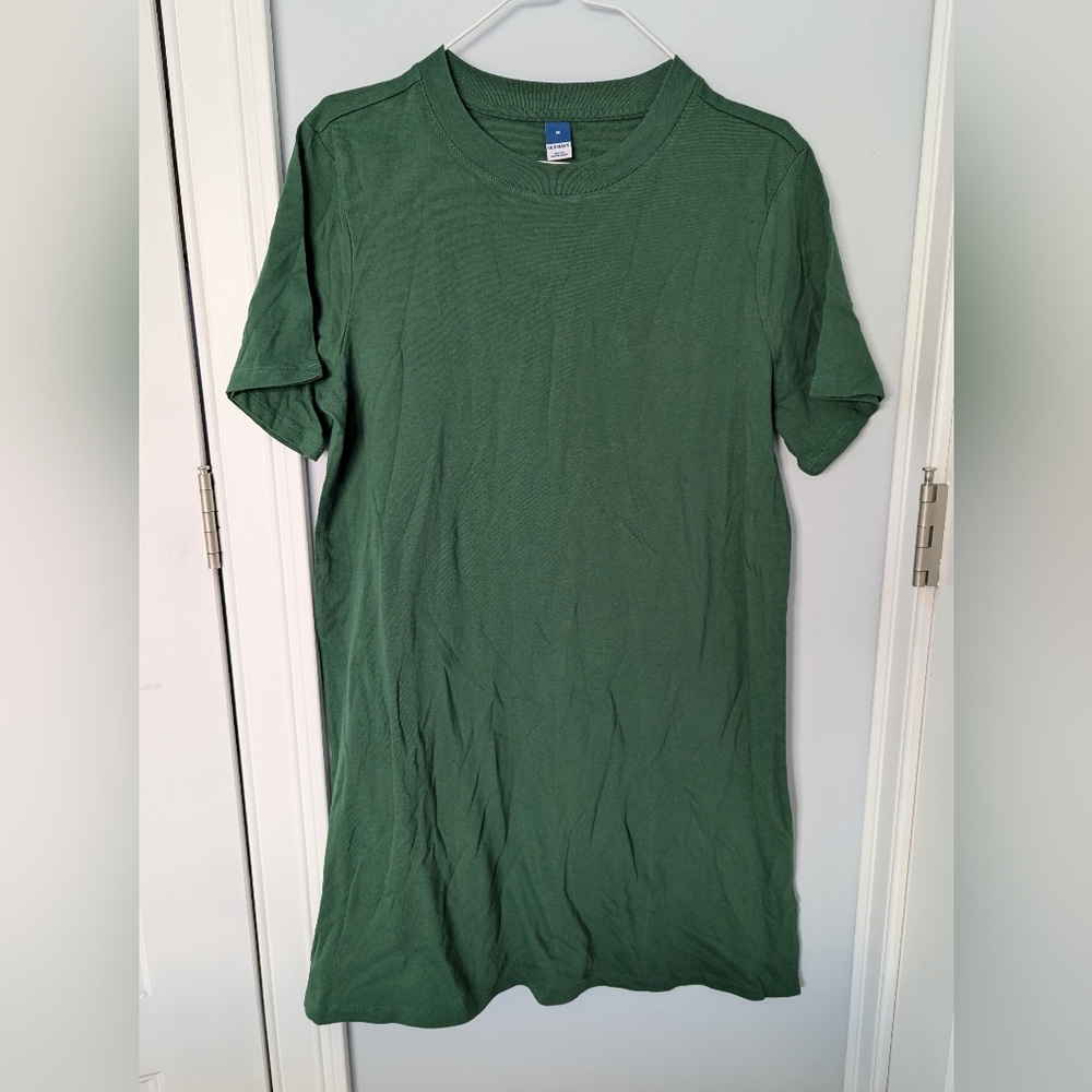 Green Short-Sleeve T-Shirt Dress, NWT, Size M